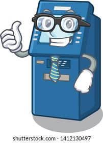 Businessman ATM machine in the cartoon shape