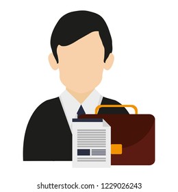 Businessman avatar with briefcase