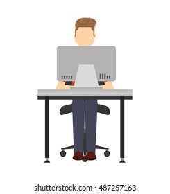 businessman avatar with business icon vector illustration design
