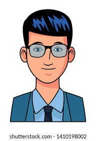 businessman avatar cartoon character portrait vector illustration graphic design