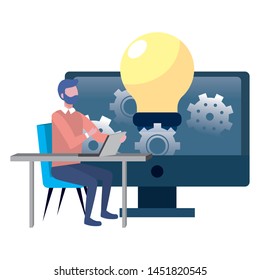 Businessman avatar cartoon design vector illustrator