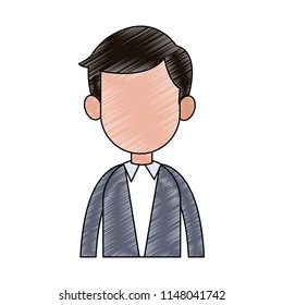 Businessman avatar cartoon profile scribble