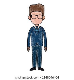 Businessman avatar cartoon scribble