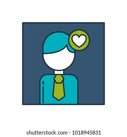 businessman avatar character with heart