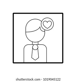 businessman avatar character with heart