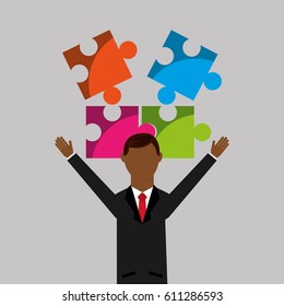businessman avatar character icon vector illustration design
