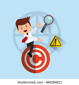 businessman avatar with copyright concept vector illustration, eps10