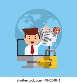 businessman avatar with copyright concept vector illustration, eps10