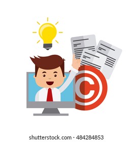 businessman avatar with copyright concept vector illustration, eps10