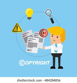businessman avatar with copyright concept vector illustration, eps10