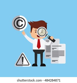 businessman avatar with copyright concept vector illustration, eps10
