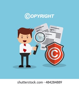 businessman avatar with copyright concept vector illustration, eps10