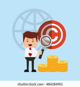 businessman avatar with copyright concept vector illustration, eps10