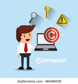 businessman avatar with copyright concept vector illustration, eps10