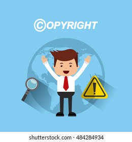 businessman avatar with copyright concept vector illustration, eps10