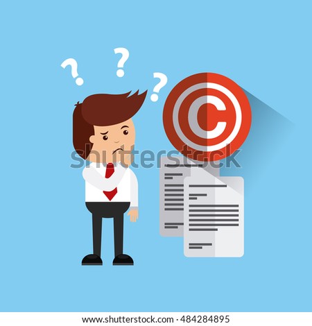 businessman avatar with copyright concept vector illustration, eps10