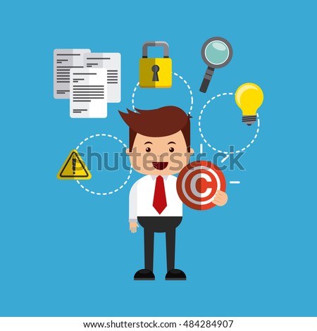 businessman avatar with copyright concept vector illustration, eps10
