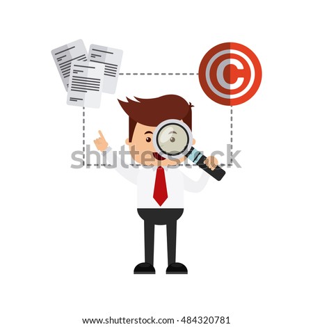 businessman avatar with copyright concept vector illustration, eps10