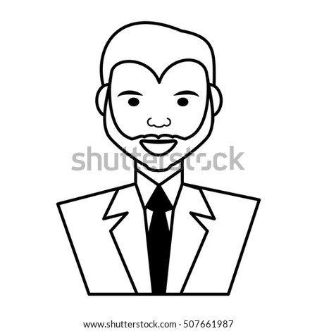 businessman avatar elegant islated icon vector illustration design
