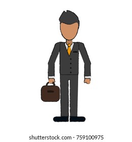 Businessman avatar full body icon vector illustration graphc design