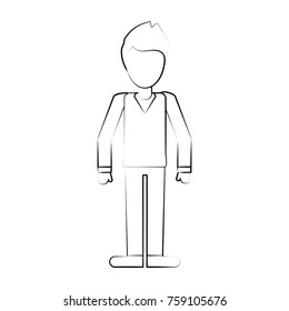 Businessman avatar full body icon vector illustration graphic design