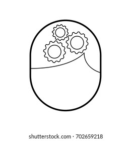 businessman avatar with gears