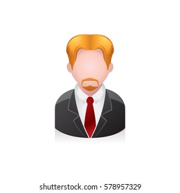 Businessman avatar icon in colors.