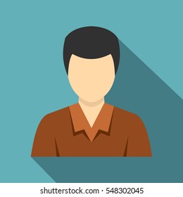 Businessman avatar icon. Flat illustration of businessman avatar vector icon for web isolated on baby blue background