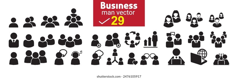 Businessman Avatar icon. Profile icons set.Vector illustration eps 10