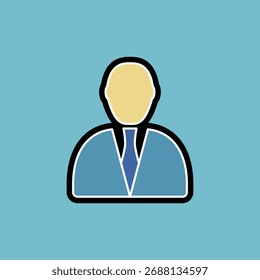 Icono del avatar del hombre de negocios, estilo plano simple, Ilustración vectorial, símbolo, pictograma de la Plantilla del logotipo del diseño, para UI o UX para el App móvil, editable