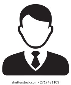 Vector de icono de avatar de hombre de negocios. Arte vectorial de símbolo de persona de negocios predeterminado