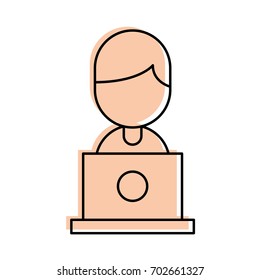 businessman avatar with laptop