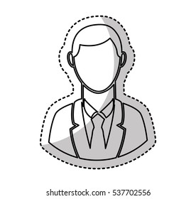 businessman avatar line icon vector illustration design