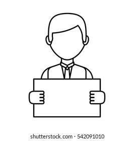 businessman avatar line icon vector illustration design