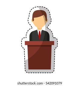 businessman avatar line icon vector illustration design