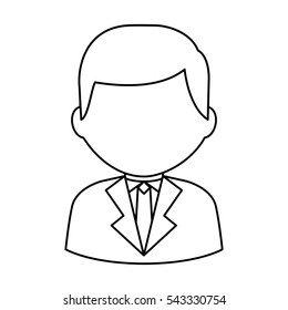 businessman avatar line icon vector illustration design