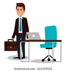 businessman avatar in the office icon