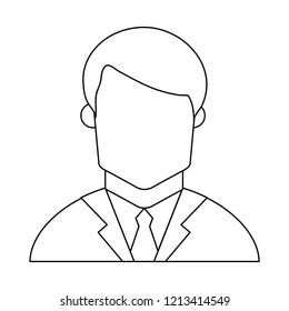 Businessman avatar profile in black and white