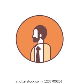 businessman avatar profile business man office worker concept male cartoon character portrait line isolated
