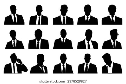Businessman Avatar Profile silhouettes vector art
