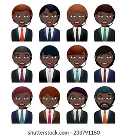 businessman avatar set
