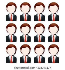 businessman avatar set