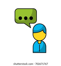 businessman avatar with speech bubble