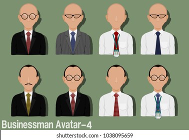 Businessman Avatar with Variation of necktie ,shirt,eyeglasses and suit.Characters are based on Strawberry head with no hair and Strawberry head with Skin Head hair style.
