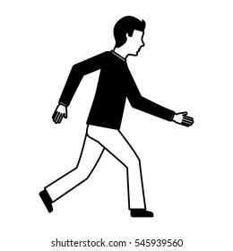 businessman avatar walking icon vector illustration design