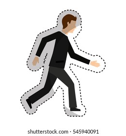 businessman avatar walking icon vector illustration design