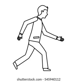 businessman avatar walking icon vector illustration design