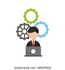 businessman avatar worker icon vector illustration design