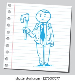 Businessman with axe