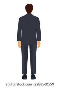 Businessman Back Character design, for animation, games, medical illustrations, education illustration